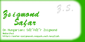 zsigmond safar business card